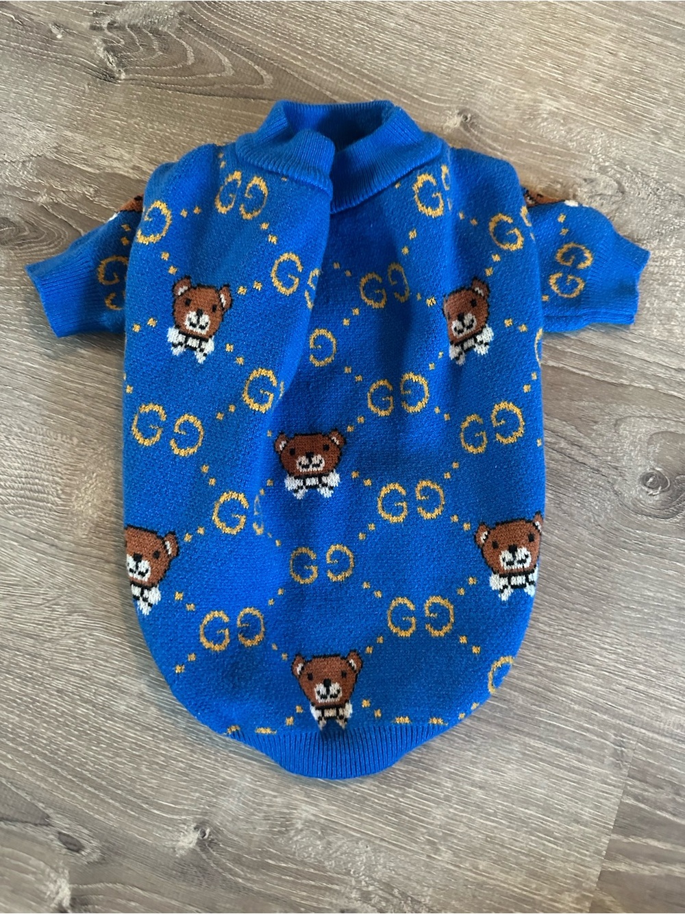 Blue Bear Dog Sweater